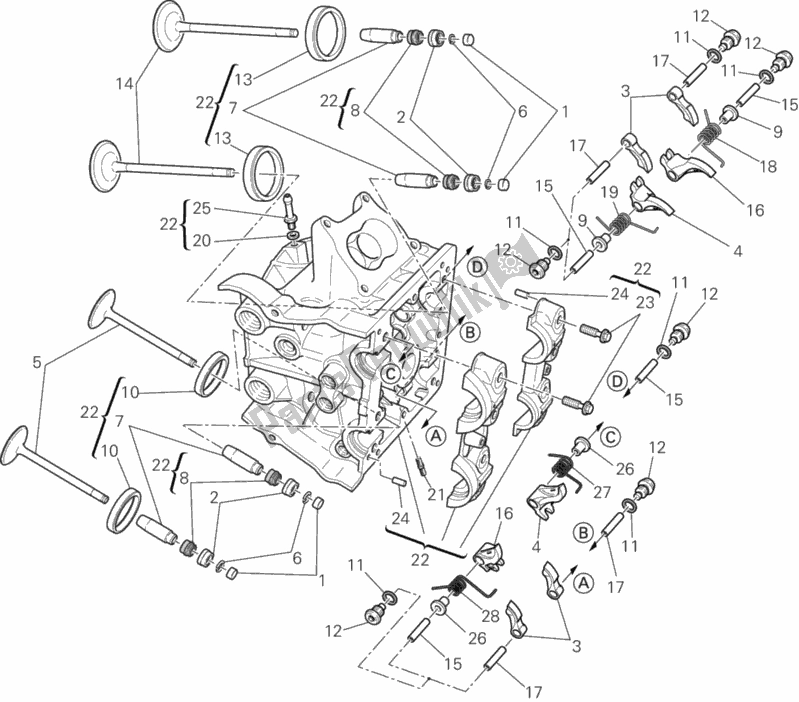 Todas las partes para Culata Horizontal de Ducati Diavel Brasil 1200 2012